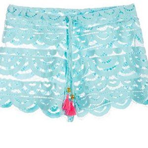 PilyQ Little Lexi Swim Cover Up Shorts Cabana Blue